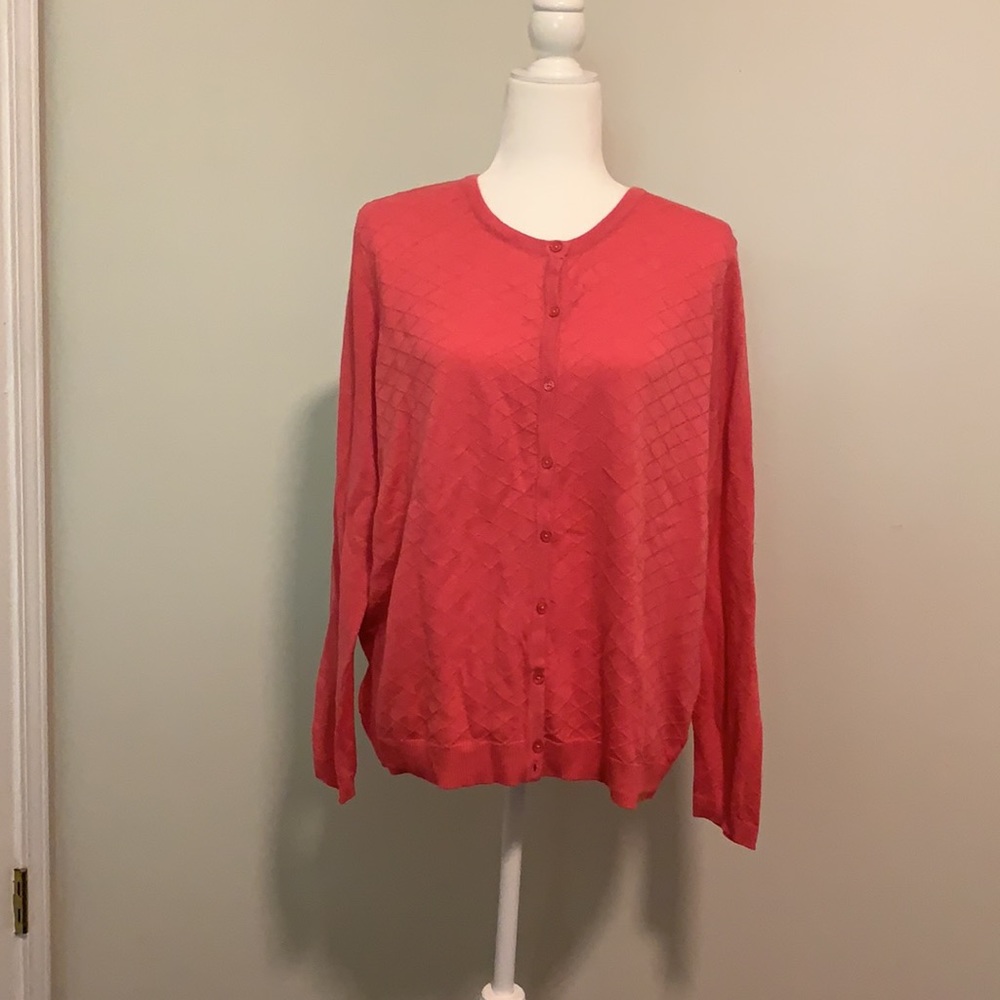 HILARY RADLEY - deep coral button down
